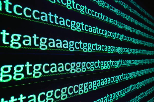 Het Gen Sequencing Volgorde Van Nucleotide Bases Gedecodeerde Dna Molecule — Stockfoto