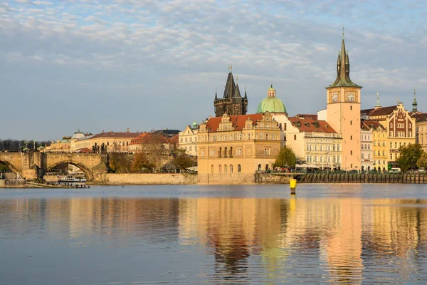 Vltava Embankment Praag Een Weergave Van Bovenaf Van Hoofdstad Van — Stockfoto