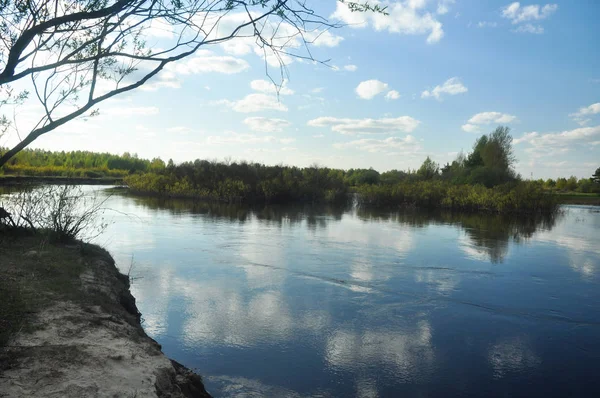 Nemzeti Park Meshchera Ryazan Régióban Pra Folyó Oroszország Folyó Táj — Stock Fotó