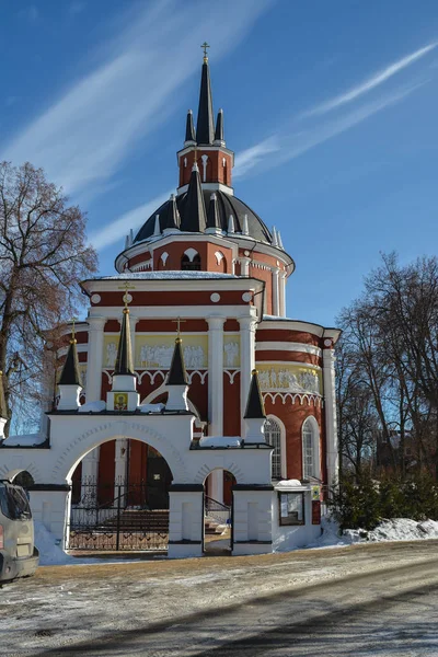 Kırsal Kış Kilisede Banliyölerinde Tsarevo Köyü Moscow Region Aziz Nikolaos — Stok fotoğraf