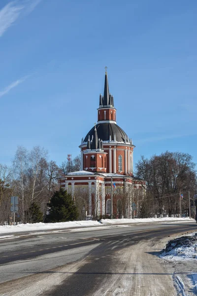 Kırsal Kış Kilisede Banliyölerinde Tsarevo Köyü Moscow Region Aziz Nikolaos — Stok fotoğraf