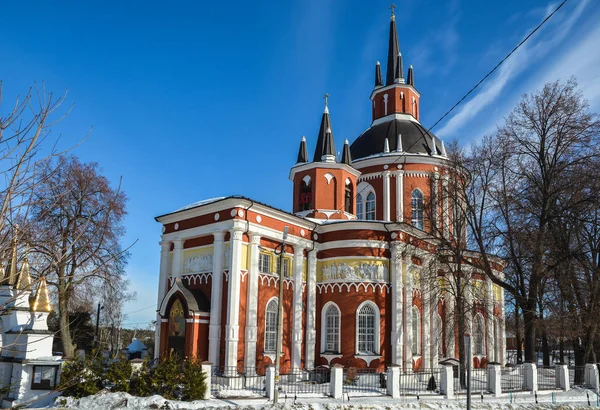 Chiesa Rurale Inverno Periferia Chiesa San Nicola Nel Villaggio Tsarevo — Foto Stock