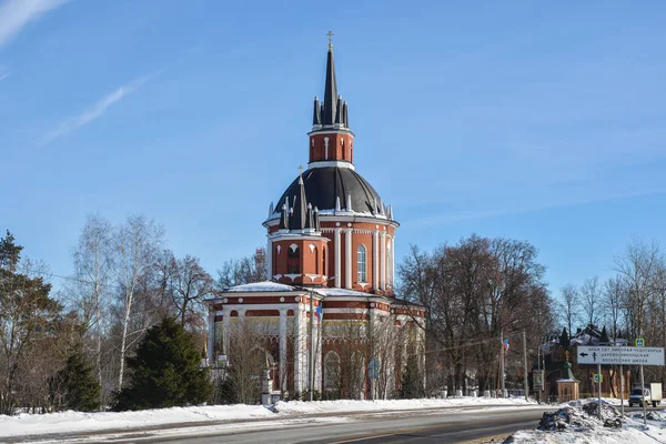 Ländliche Kirche Winter Den Vororten Die Kirche Des Nikolaus Dorf — Stockfoto