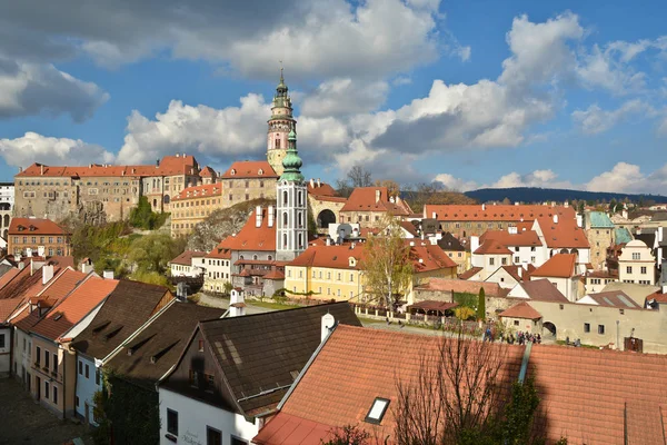 Český Krumlov Seznamu Světového Dědictví Unesco Architektonické Středověké Pohled Jižních — Stock fotografie