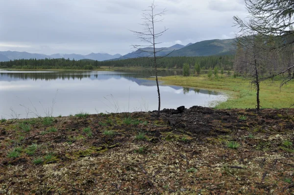 Yakut Landschaft Gebiet Des Oymyakon Hochlandkammes Suntar Khayata Bergsee — Stockfoto