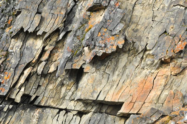 Schwere Erscheinung Rock Monolith Foto Textur Felsen Mit Flechten Bedeckt — Stockfoto