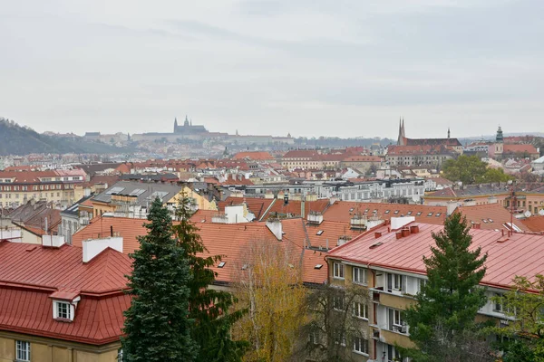 Telhados de Praga na área de Vysehrad . — Fotografia de Stock