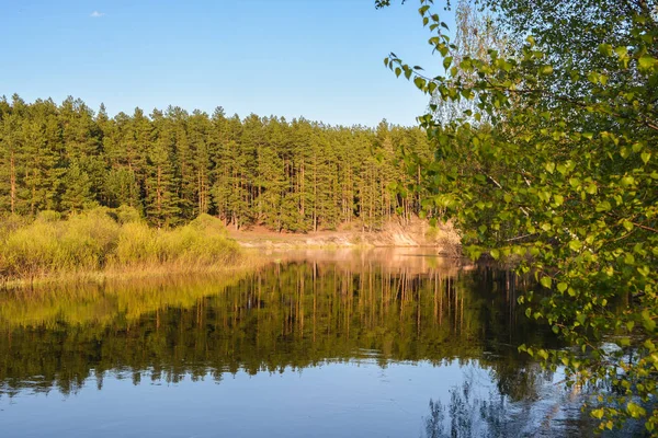 Rio de primavera no Parque nacional "Meshersky", região de Ryazan . — Fotografia de Stock