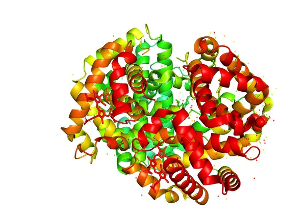 Dreidimensionale Kristallstruktur des Proteinmoleküls Tumor g — Stockfoto