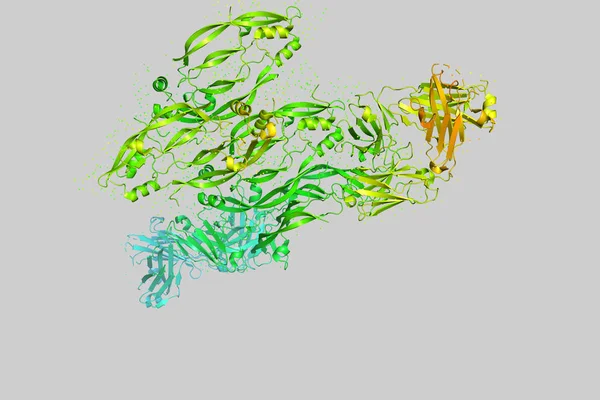 Three-dimensional crystal structure of protein molecule, tumor g — Stock Photo, Image