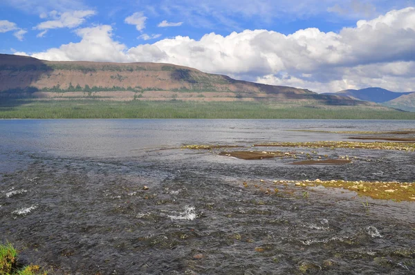 Ruisseau de montagne se jette dans le lac . — Photo