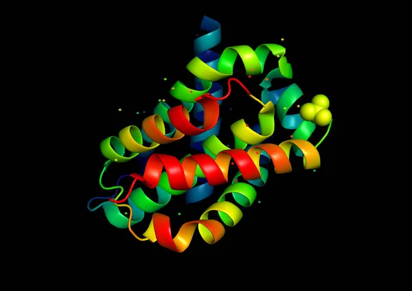 A proteinmolekula 3D szerkezete. — Stock Fotó