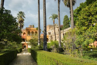 Sevilla 'nın Alcazar' ı. Sevilla 'daki saray kompleksi, İspanyol Endülüs' ü.