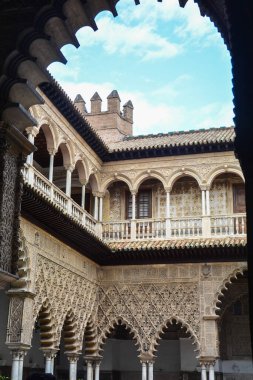 Sevilla 'nın Alcazar' ı. Sevilla 'daki saray kompleksi, İspanyol Endülüs' ü.