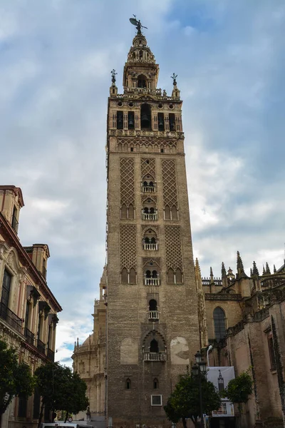 Sevillas Katedral Giralda Klocktorn Och Tidigare Minaret — Stockfoto