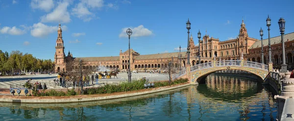 Plaza España Sevilla Panorama Plaza Espania Complejo Arquitectónico Capital Andalucía — Foto de Stock