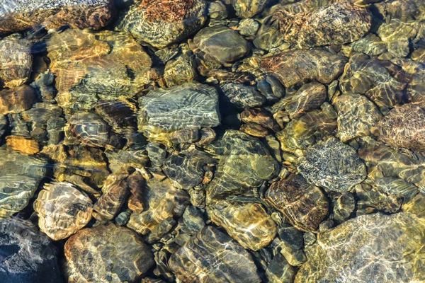 Background River Pebbles Stones Layer Clear River Water — Stock Photo, Image