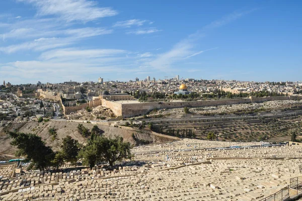 Oude Stad Jeruzalem Joodse Begraafplaats Helling Van Olijfberg — Stockfoto