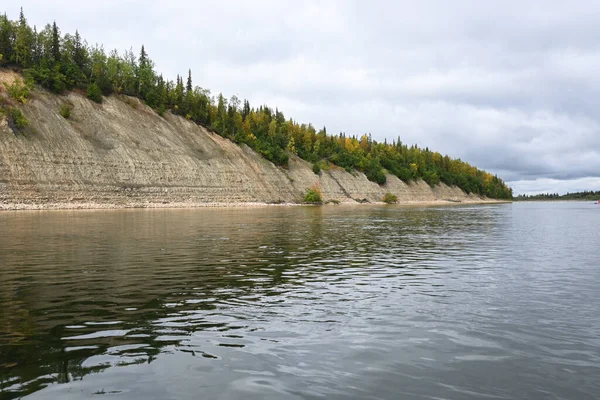 Lemva River Bank Rivière Taiga Dans République Komi Dans Nord — Photo