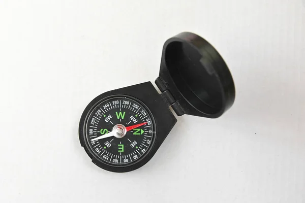 Compass Magnetic Compass Navigation Tool Located White Background — Stock Photo, Image