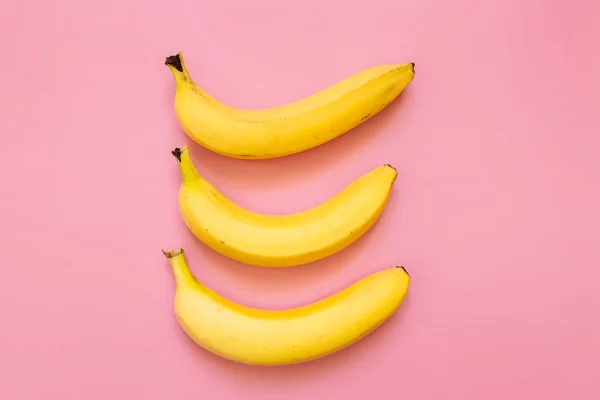 Bananas Árvore Compostas Linha Fundo Composição Vertical Conceito Minimalista — Fotografia de Stock