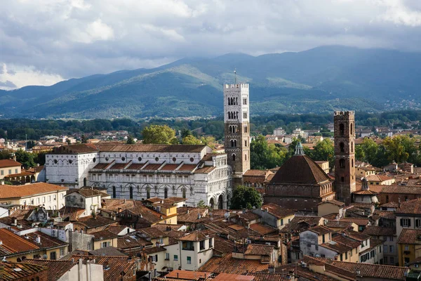 Schilderachtig Uitzicht Kathedraal Van Martin Chiesa San Martino Met Klokkentoren — Stockfoto