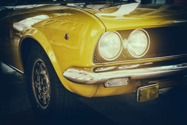 Widok Przodu Classic Rocznika Samochodu Retro Stonowanych Pocztówka Plakat — Zdjęcie stockowe