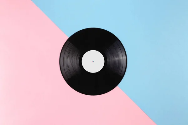 Vinylová Deska Abstraktním Pastelovém Barevném Pozadí — Stock fotografie