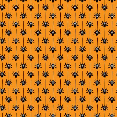 Örümcekler ile sorunsuz vektör desen. Cadılar Bayramı için sorunsuz arka plan. Ambalaj tasarımı, Cadılar Bayramı Ambalaj Kağıt, thematical arka plan için iyi