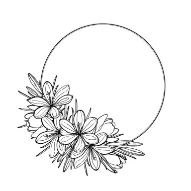 Daire çerçeve çiçek