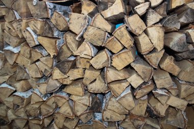 Isıtma sırasında soğuk sezon için ahşap günlükleri dokulu arka plan