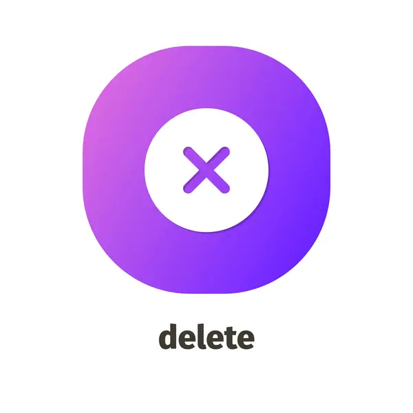 Excluir Ícone Vetor Para Aplicações Web Móveis —  Vetores de Stock