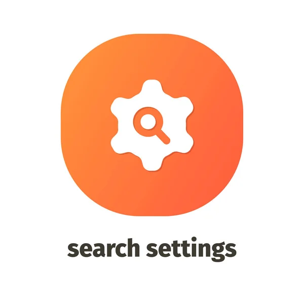 Ikonę Wektor Ustawienia Wyszukiwania Dla Sieci Web Aplikacji Mobilnych — Wektor stockowy