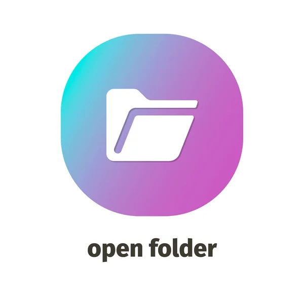 Ouvrir Icône Vectorielle Dossier Pour Les Applications Web Mobiles — Image vectorielle