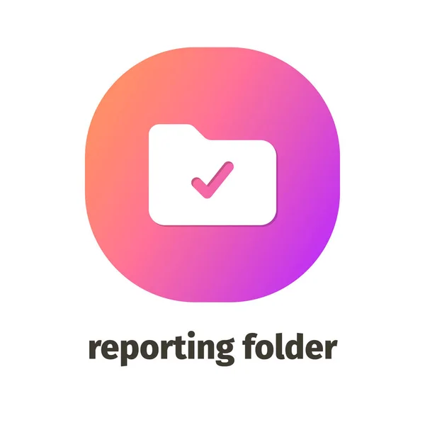 Ícone Vetorial Pasta Relatórios Para Aplicações Web Móveis — Vetor de Stock