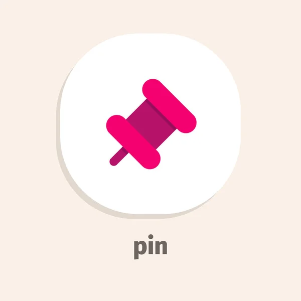 Icono Plano Vector Pin Para Aplicaciones Web Móviles — Archivo Imágenes Vectoriales