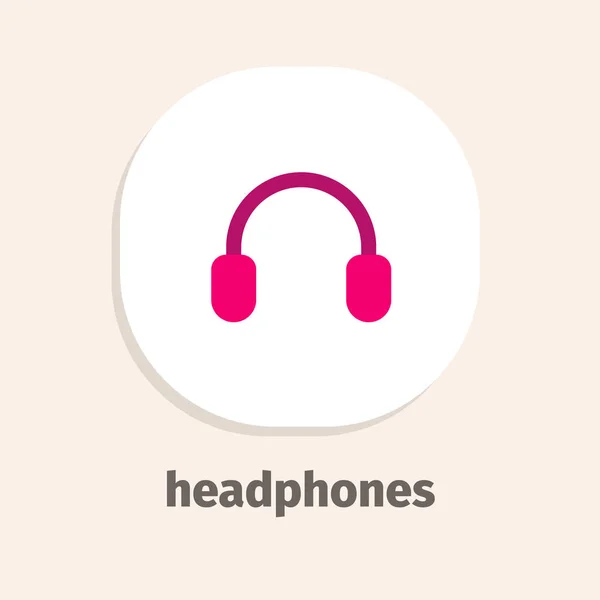 Headphones Flat Vector Icon Web Mobile Applications — Stock Vector