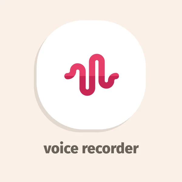 Grabadora Voz Icono Vector Plano Para Aplicaciones Web Móviles — Archivo Imágenes Vectoriales