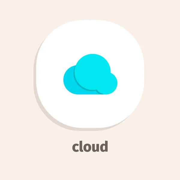 Cloud Flat Vector Icon Web Mobile Applications — Stock Vector