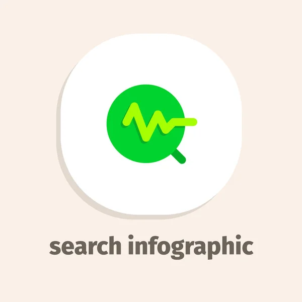 Search Infographic Flat Vector Icon Web Mobile Applications — Stock Vector