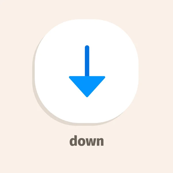 Icône Vectorielle Plate Vers Bas Pour Applications Web Mobiles — Image vectorielle