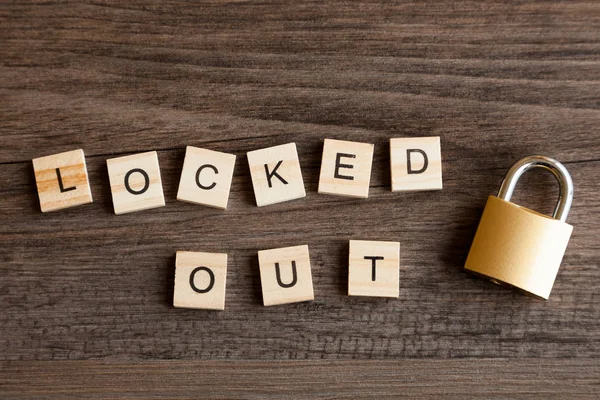 Words - Locked Out with a locked padlock