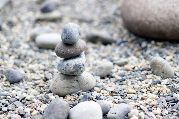 Steinhaufen Japanischen Zen Garten Kopierraum Nahaufnahme — Stockfoto