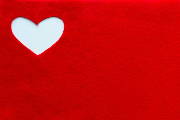 Cuore Scolpito Feltro Rosso Sfondo Design San Valentino — Foto Stock