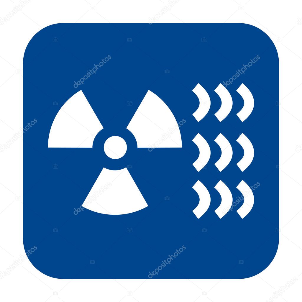 Vector flat design icon of industrial radiography.