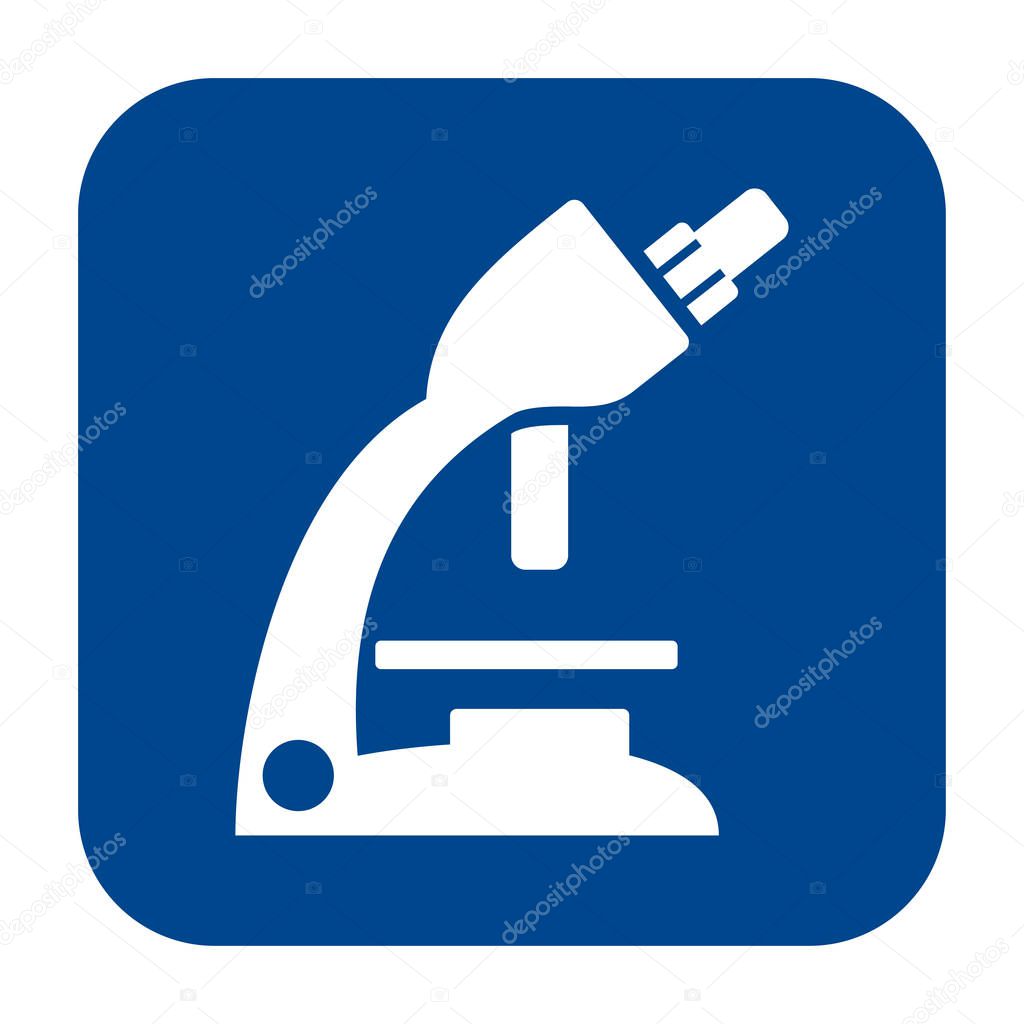 Vector flat design icon of optical microscope.