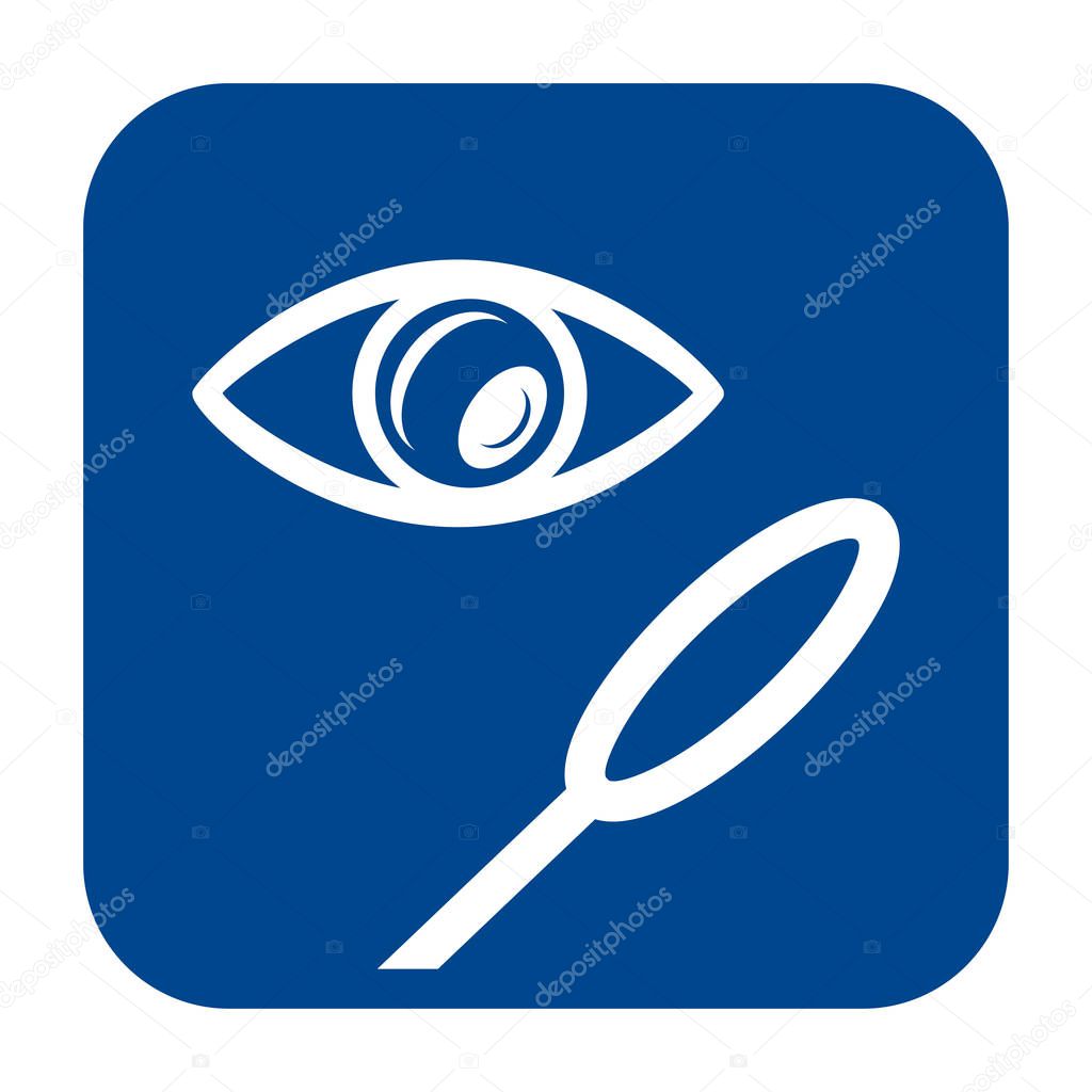 Vector flat design icon of magnifying glass.