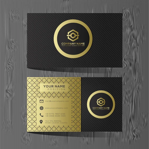 Luxus Und Elegantes Schwarzes Gold Als Vorlage Fur Visitenkarten Auf Stockvektor C Monstockid