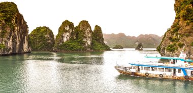 Hanoi Halong Bay Güney/Vietnam - Çin Denizi, Vietnam, Güneydoğu Asya Eylül 2018