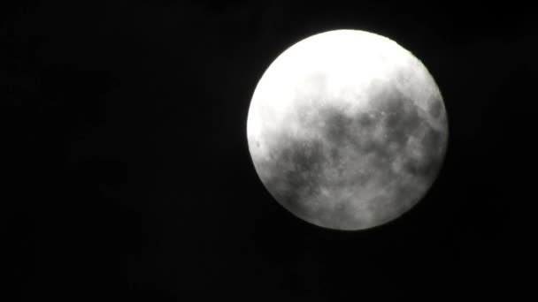 Luna Cielo Nocturno Nublado Primer Plano Video — Vídeos de Stock